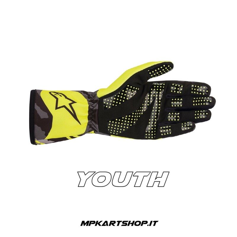 Alpinestars Tech-1 K Race V2 S. Camo Yellow YOUTH gloves