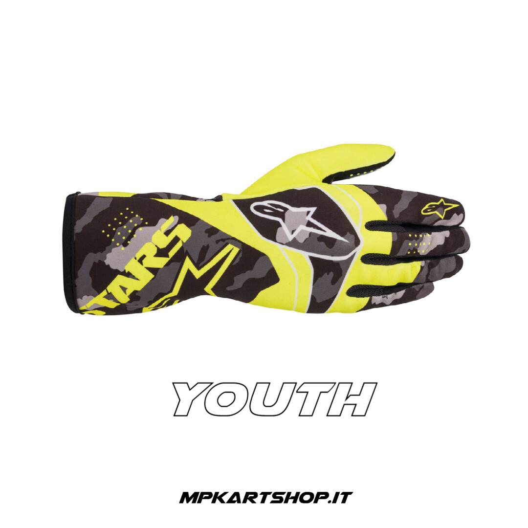 Alpinestars Tech-1 K Race V2 S. Camo Yellow YOUTH gloves