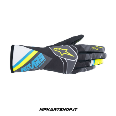 Alpinestars Tech-1 K Race V2 Graphic Black/Cyan gloves