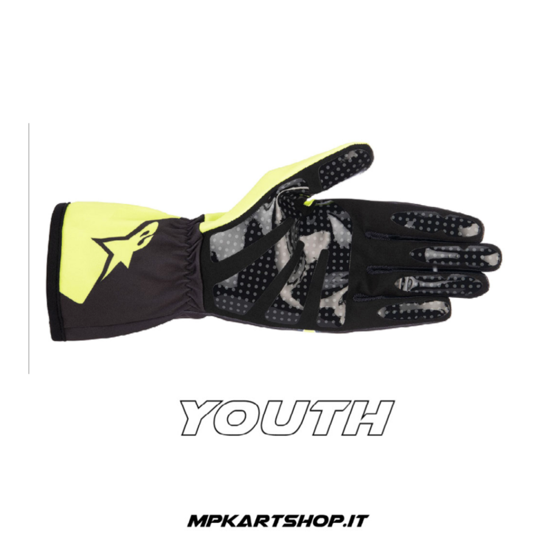 Alpinestars Tech-1 K Race V2 Corporate Antracite/Lime YOUTH gloves