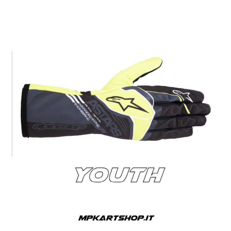 Alpinestars Tech-1 K Race V2 Corporate Antracite/Lime YOUTH gloves