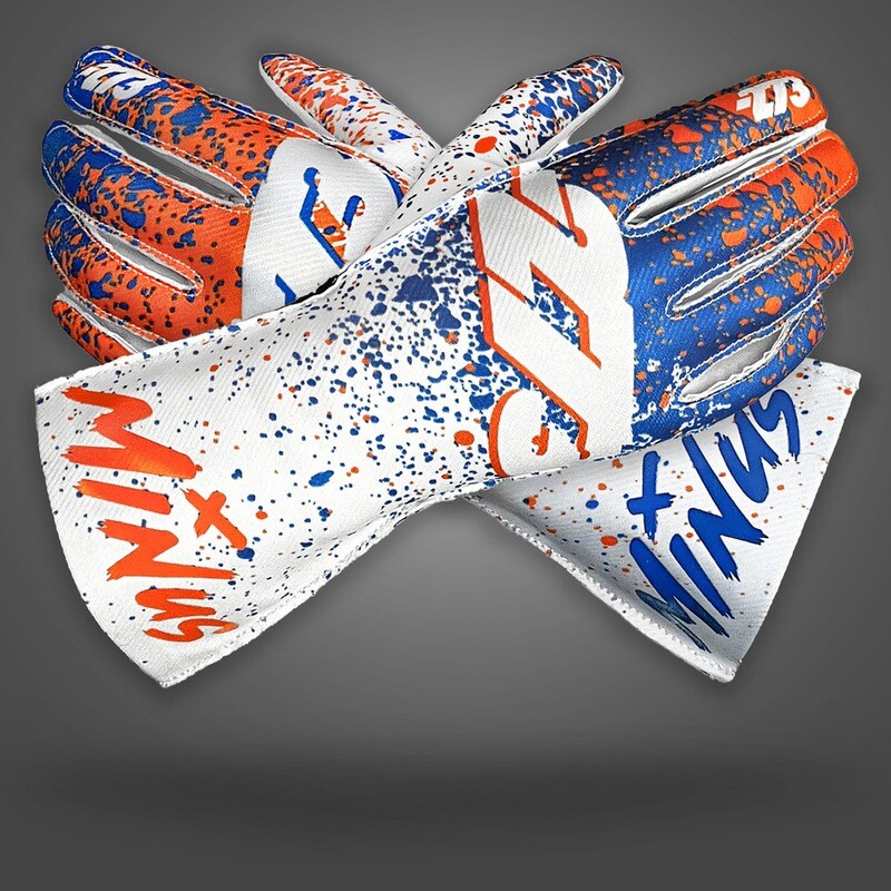 Minus 273 Drip Orange/Blue gloves