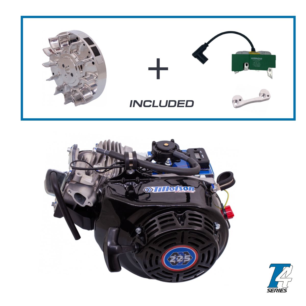 Tillotson T4 Long Block with Flywheel and Ignition