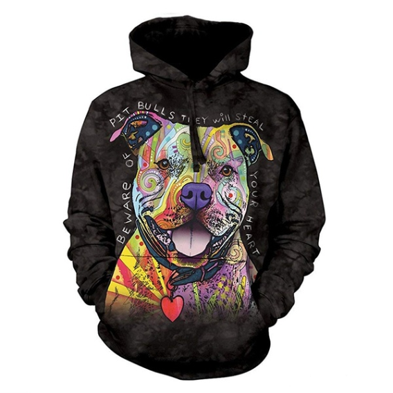 The Latest Fashion Men&#39;s / Women&#39;s 3D Printing Cute Color Pitbull Hoodie / Hooded Pullover Sweater