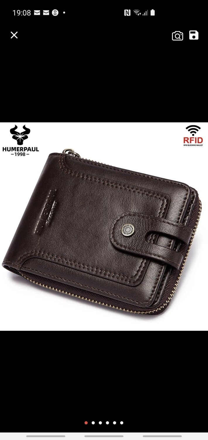 Genuine Leather men rfid wallet
