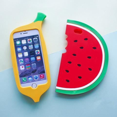 Case in the shape of watermelon or banana