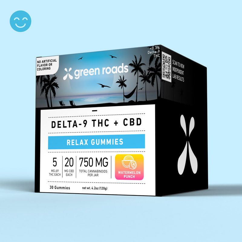 NEW - Watermelon Punch 5MG THC + CBD Relax Gummies - (30ct) 750mg