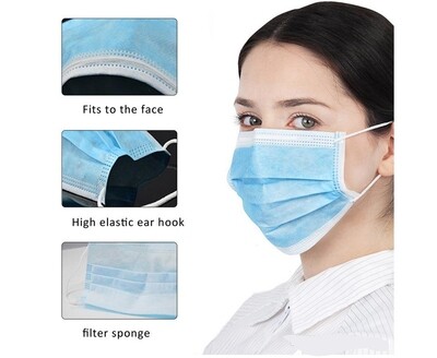 Disposable Face Masks with Three Layer Protection of 10 mask1