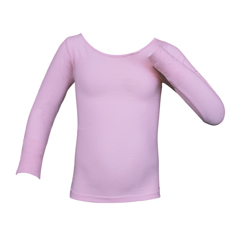 Playera térmica para niña textura corazones, cuello redondo, PREMIUM - Tallas de 4 a 12 años