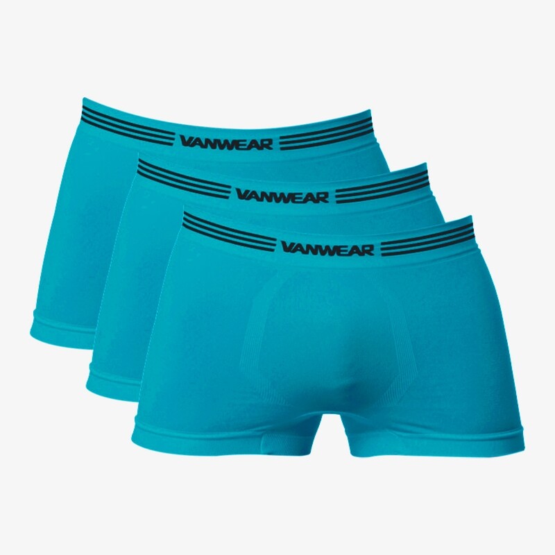 Paquete de 3 Bóxer seamless (Azul Turquesa)