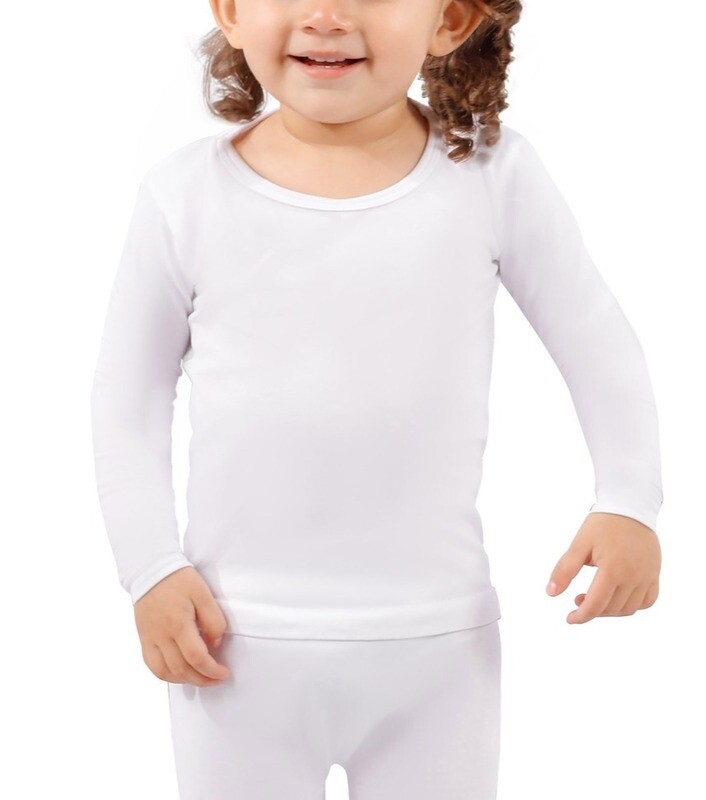 Playera térmica para bebé niña, cuello redondo, Premium. Tallas de 1 a 3x años