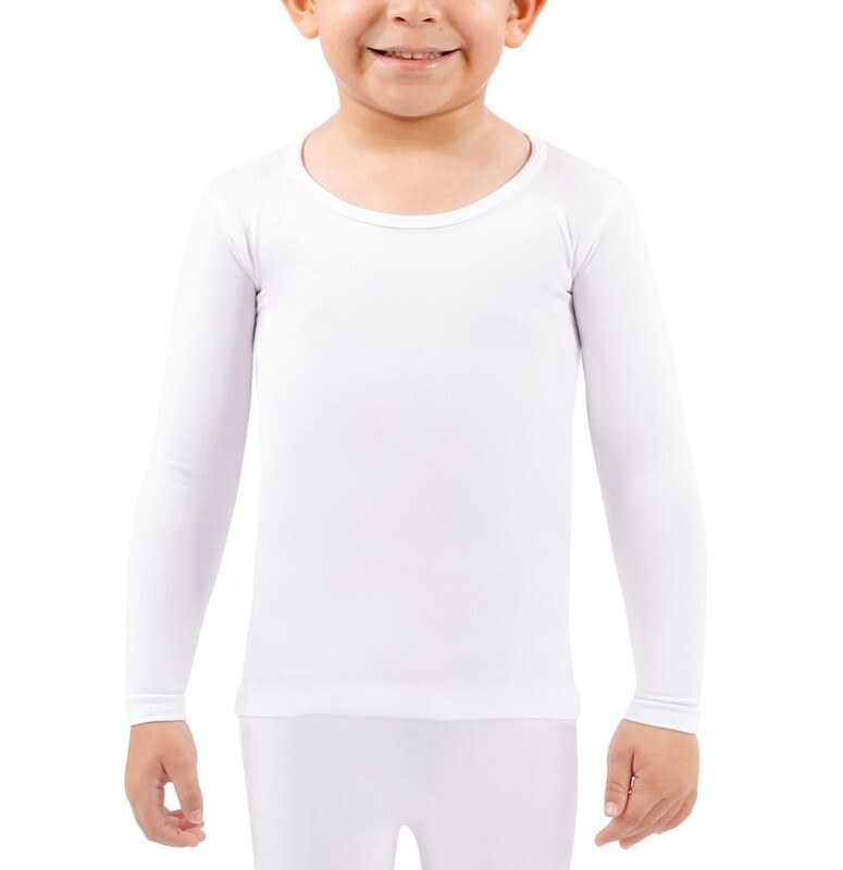 Playera térmica para niño o  niña, cuello redondo. Tallas de 4 a 12 años