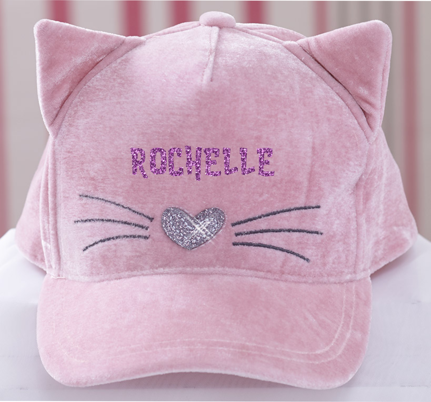 Personalized Kids Hats, Selection: Kitty-Pink