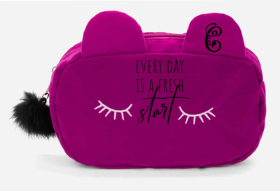 Personalized Cosmetic Purses With Pom Pom Charm