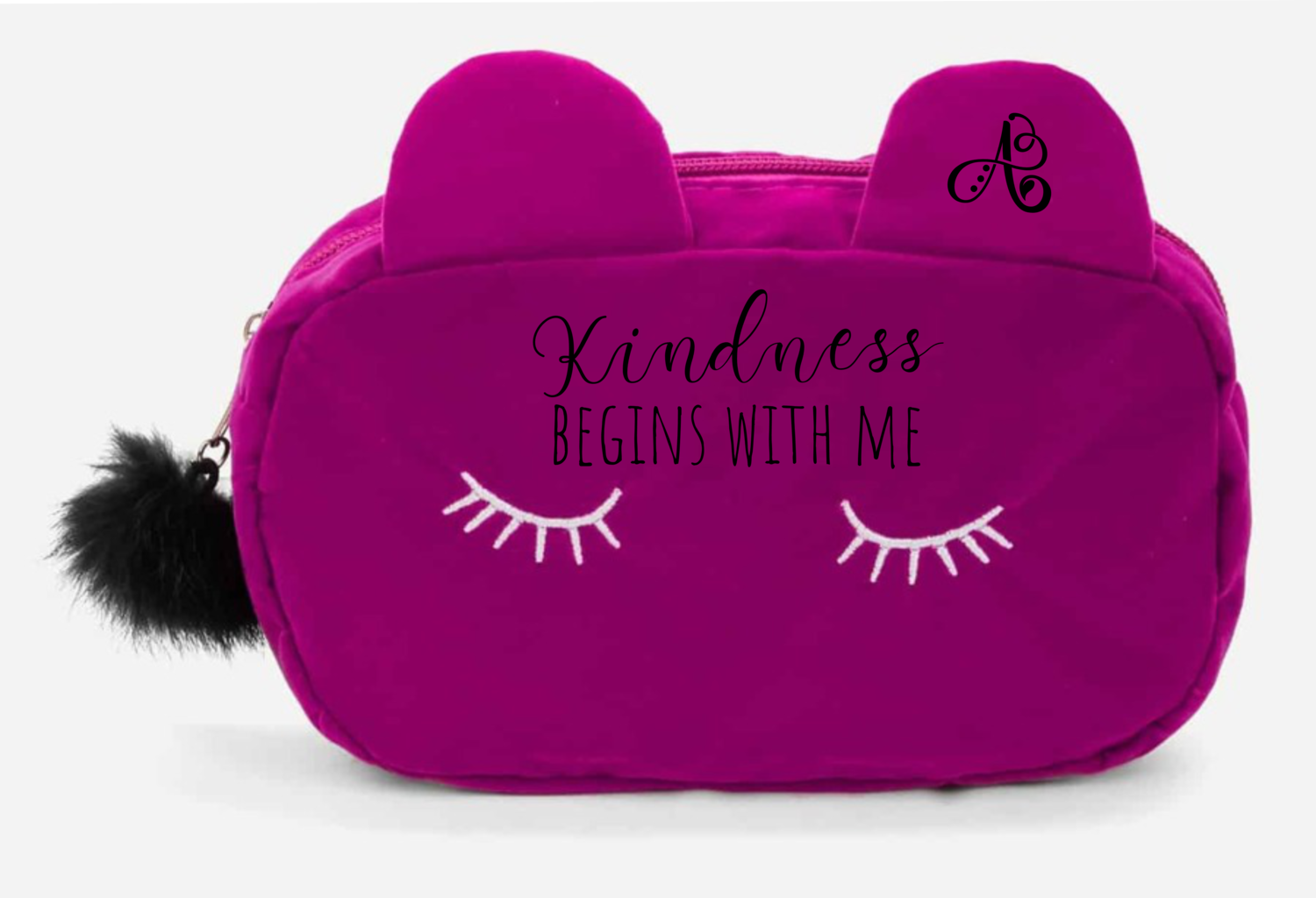 Personalized Cosmetic Purses With Pom Pom Charm