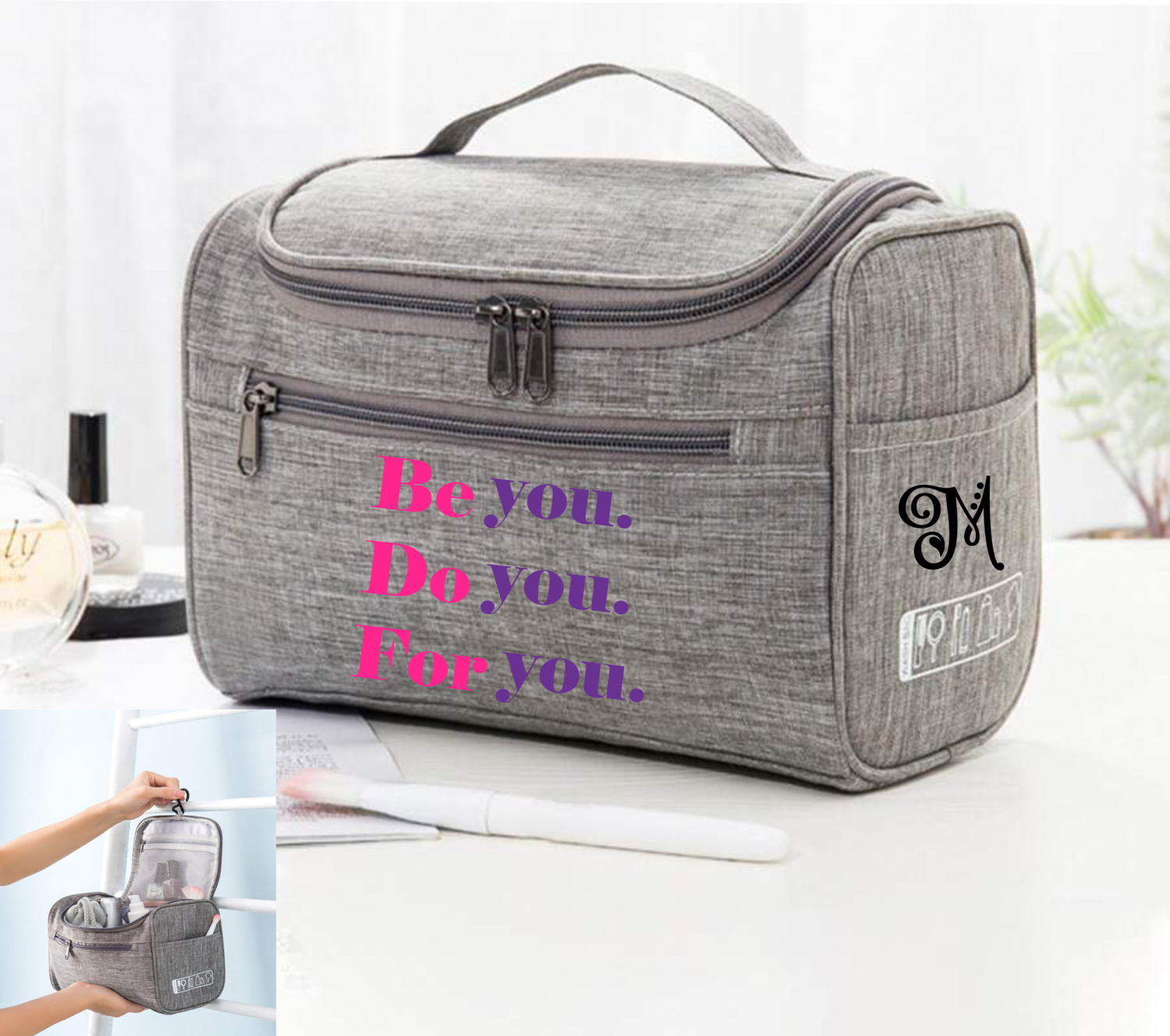Personalized Travel Pouches With Hanging Hook