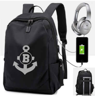 Personalized Backpacks For Men With USB Attachment, Selection: Black