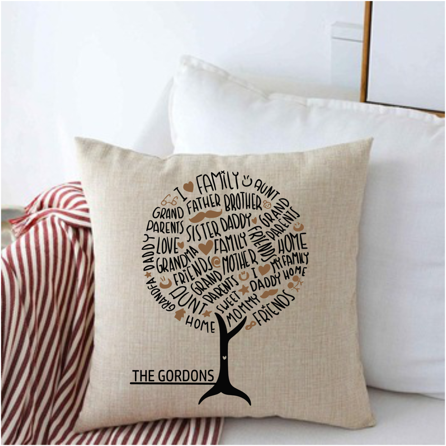 Personalized Throw Pillows for Family-Housewarming Gift-Holiday Gift-Gift for Friends