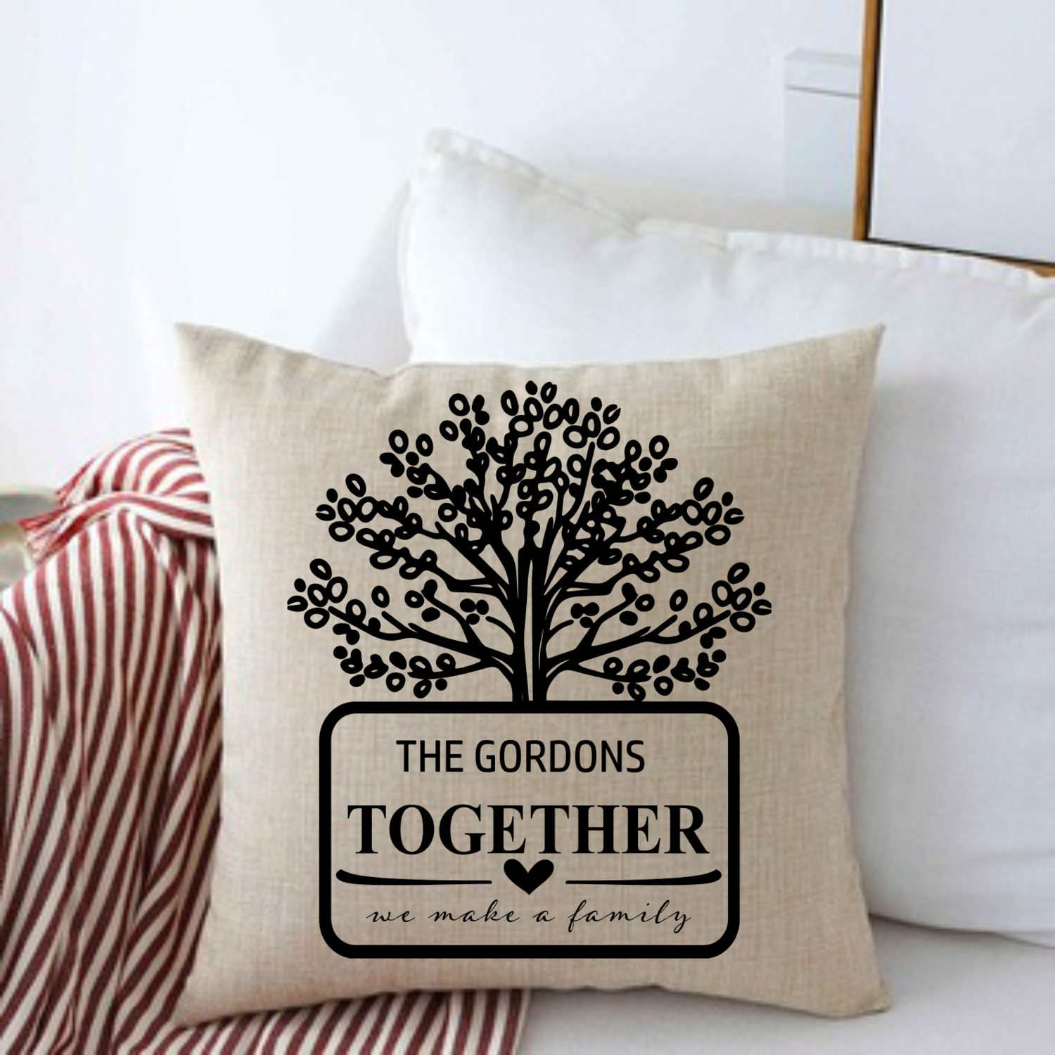 Personalized Throw Pillows for Family-Housewarming Gift-Holiday Gift-Gift for Friends