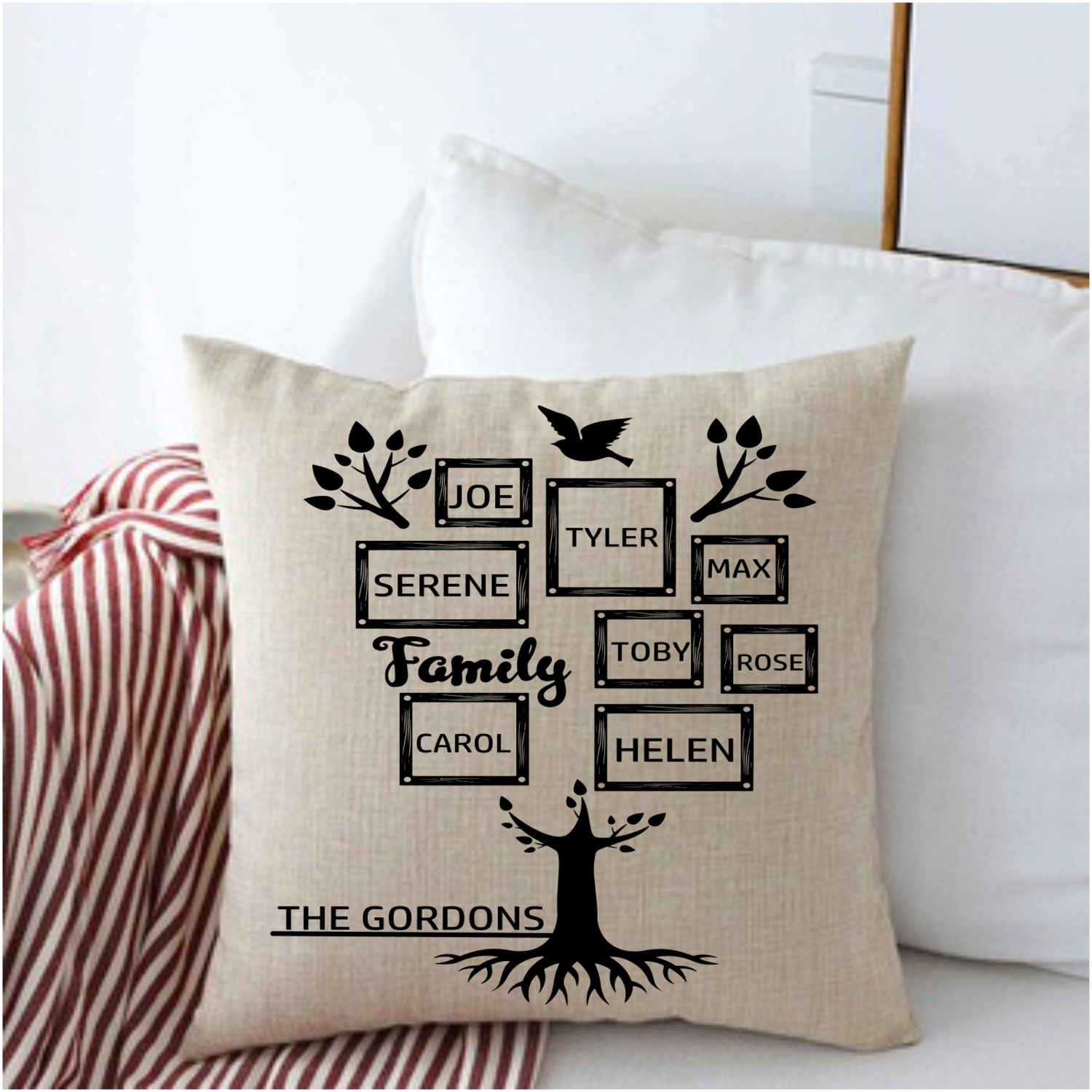 Personalized Throw Pillows for Family-Housewarming Gift-Holiday Gift-Gift for Friends