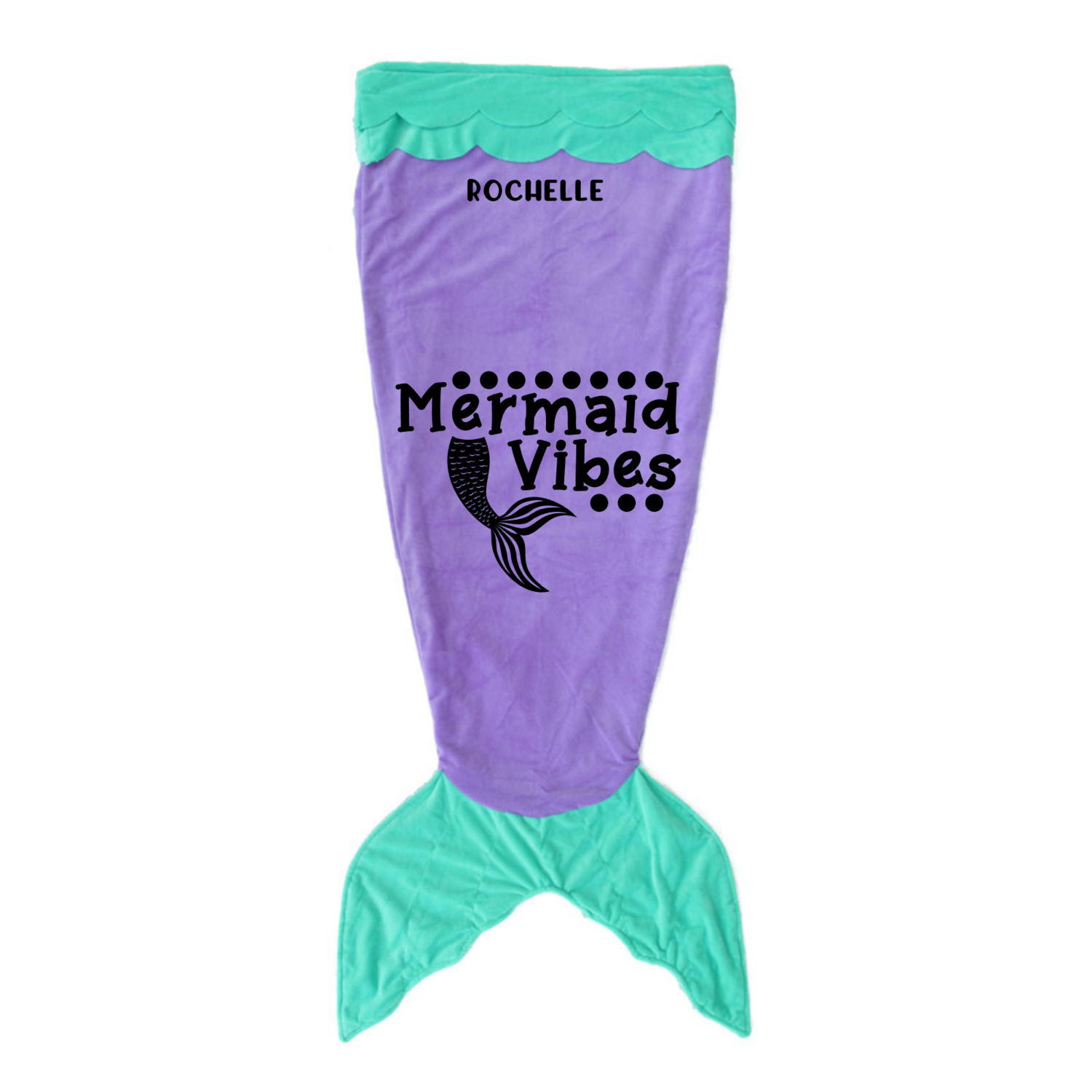 Personalized Plush Tail Sack Blankets For Kids, Selection: Mermaid Vibes