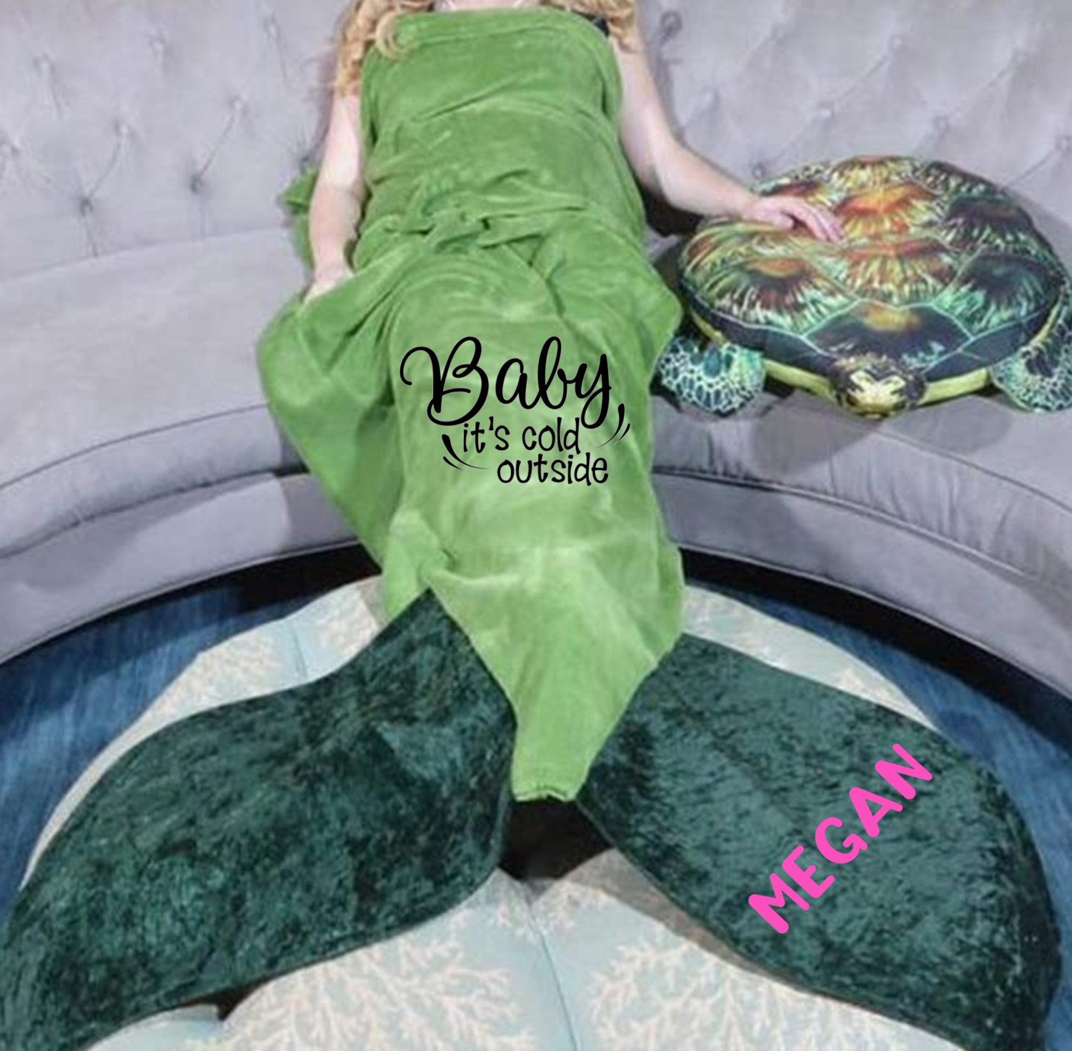 Personalized Plush Tail Sack Blankets
