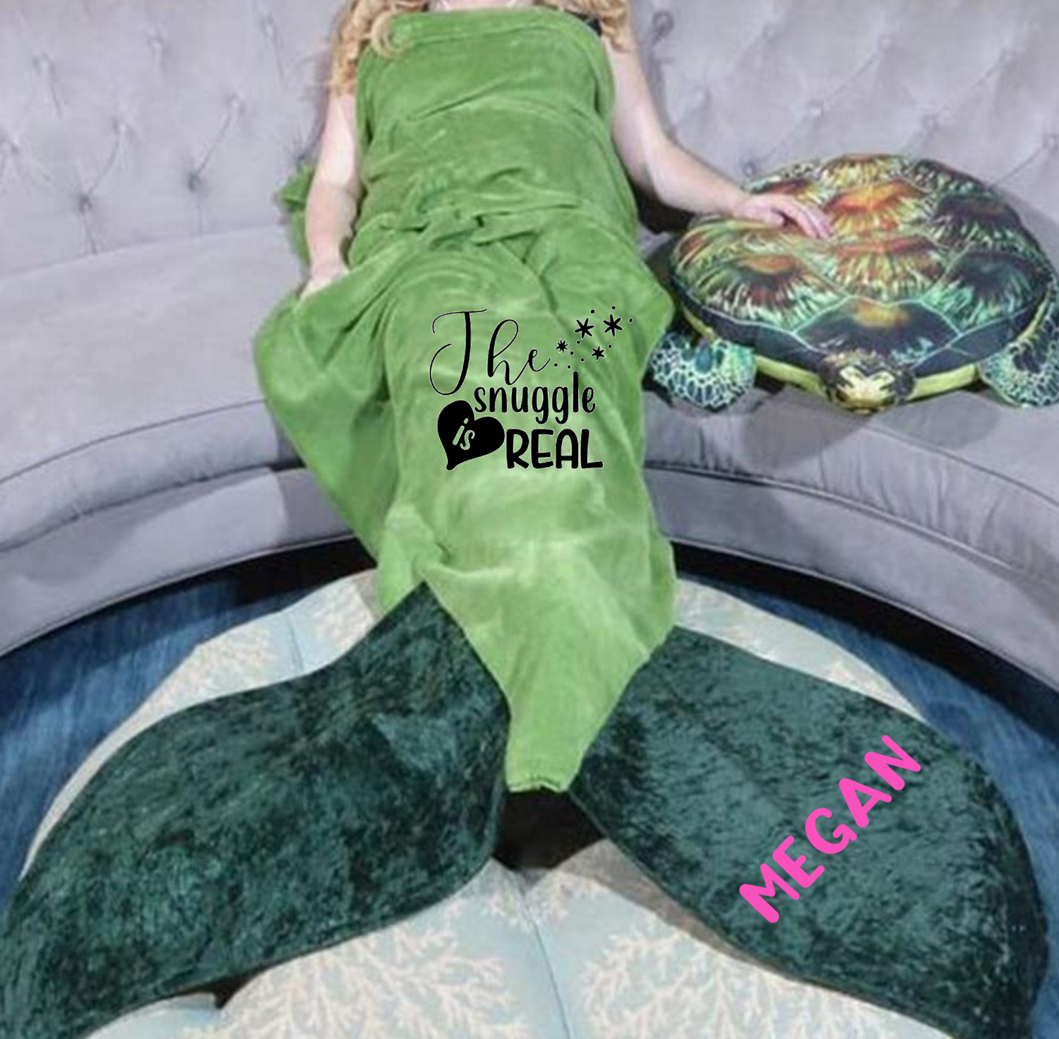 Personalized Plush Tail Sack Blankets, Selection: The Snuggle Is Real