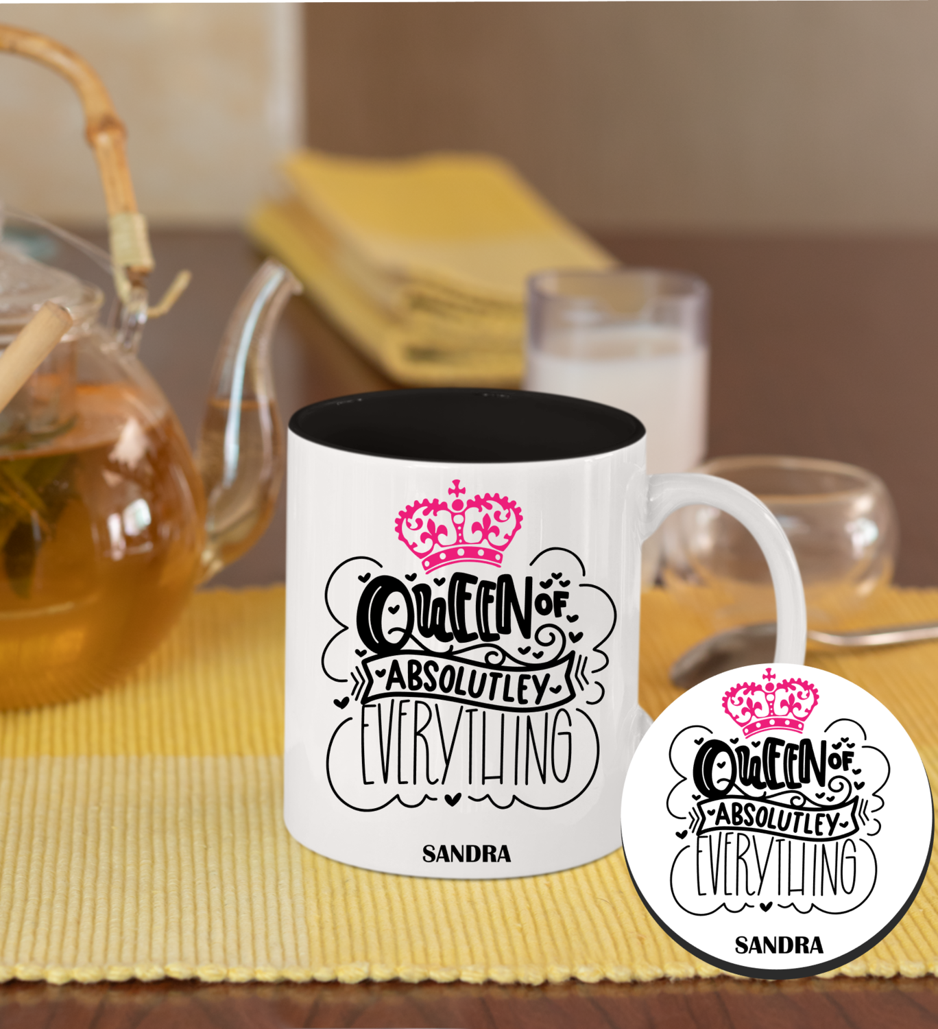 Personalized Mug &amp; Coaster Sets-His/Hers