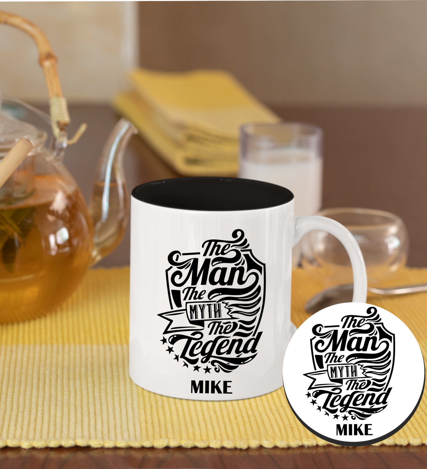 Personalized Mug &amp; Coaster Sets-His/Hers
