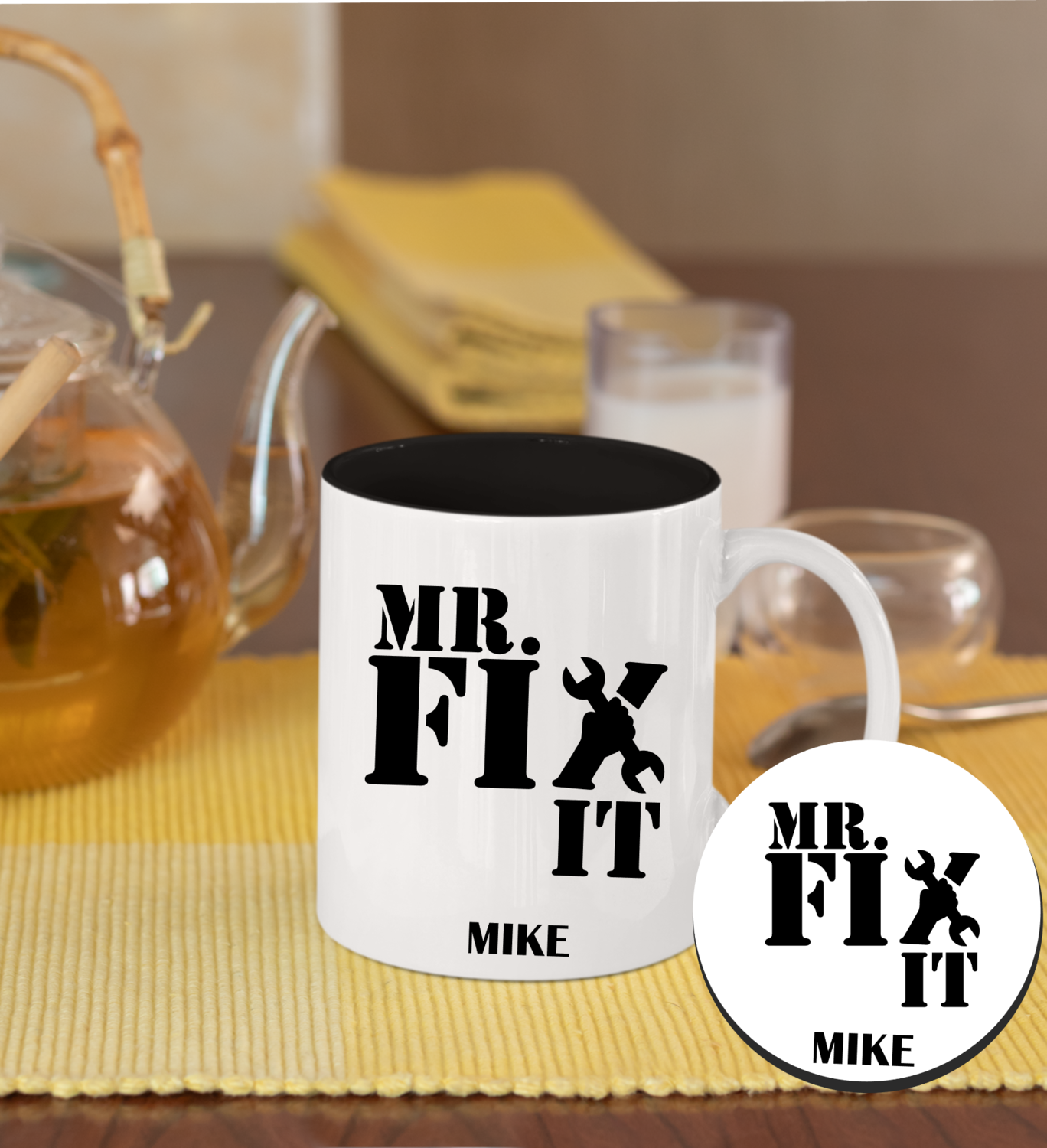 Personalized Mug &amp; Coaster Sets-His/Hers