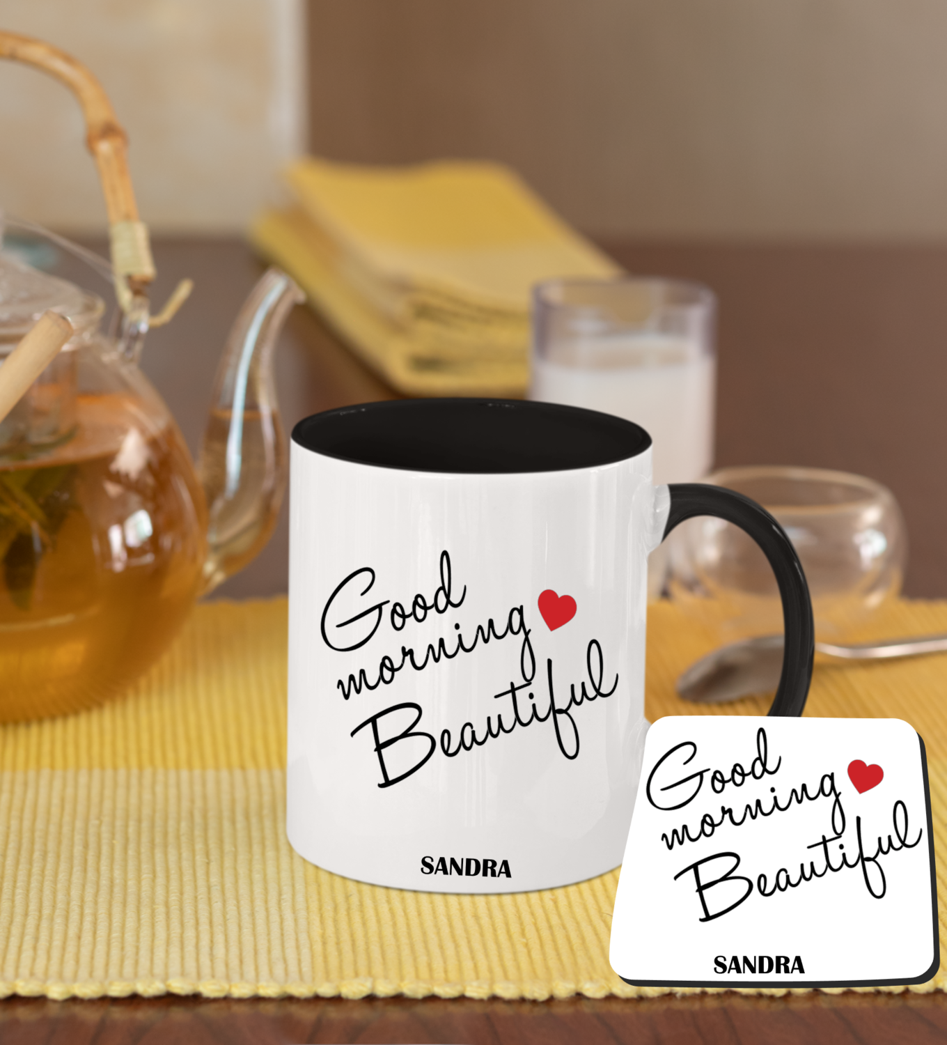 Personalized Mug &amp; Coaster Sets-His/Hers