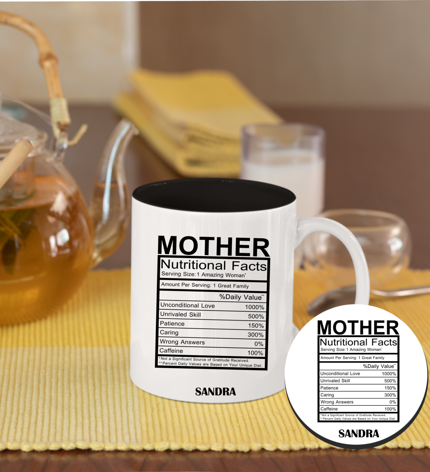 Personalized Mug &amp; Coaster Sets-Mom/Dad