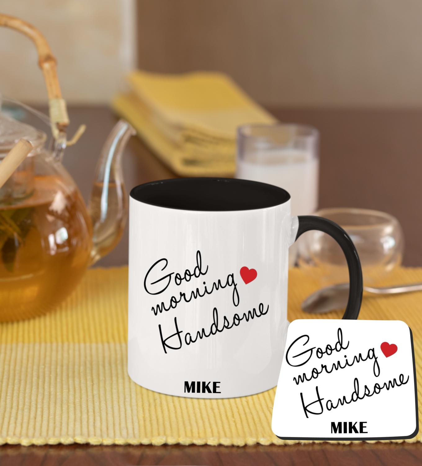 Personalized Mug &amp; Coaster Sets-His/Hers