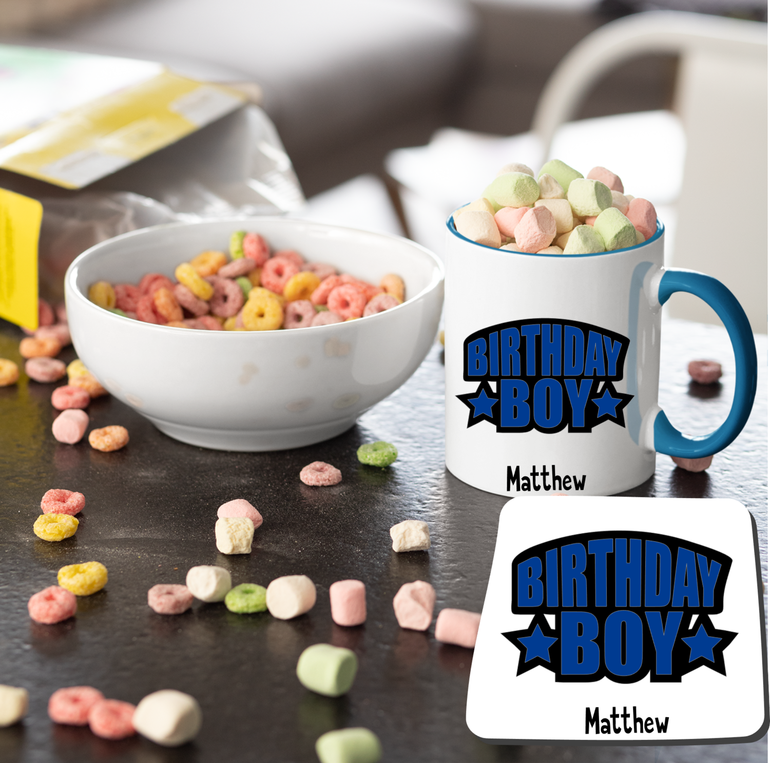 Personalized Mug &amp; Coaster Sets Kids-Birthday