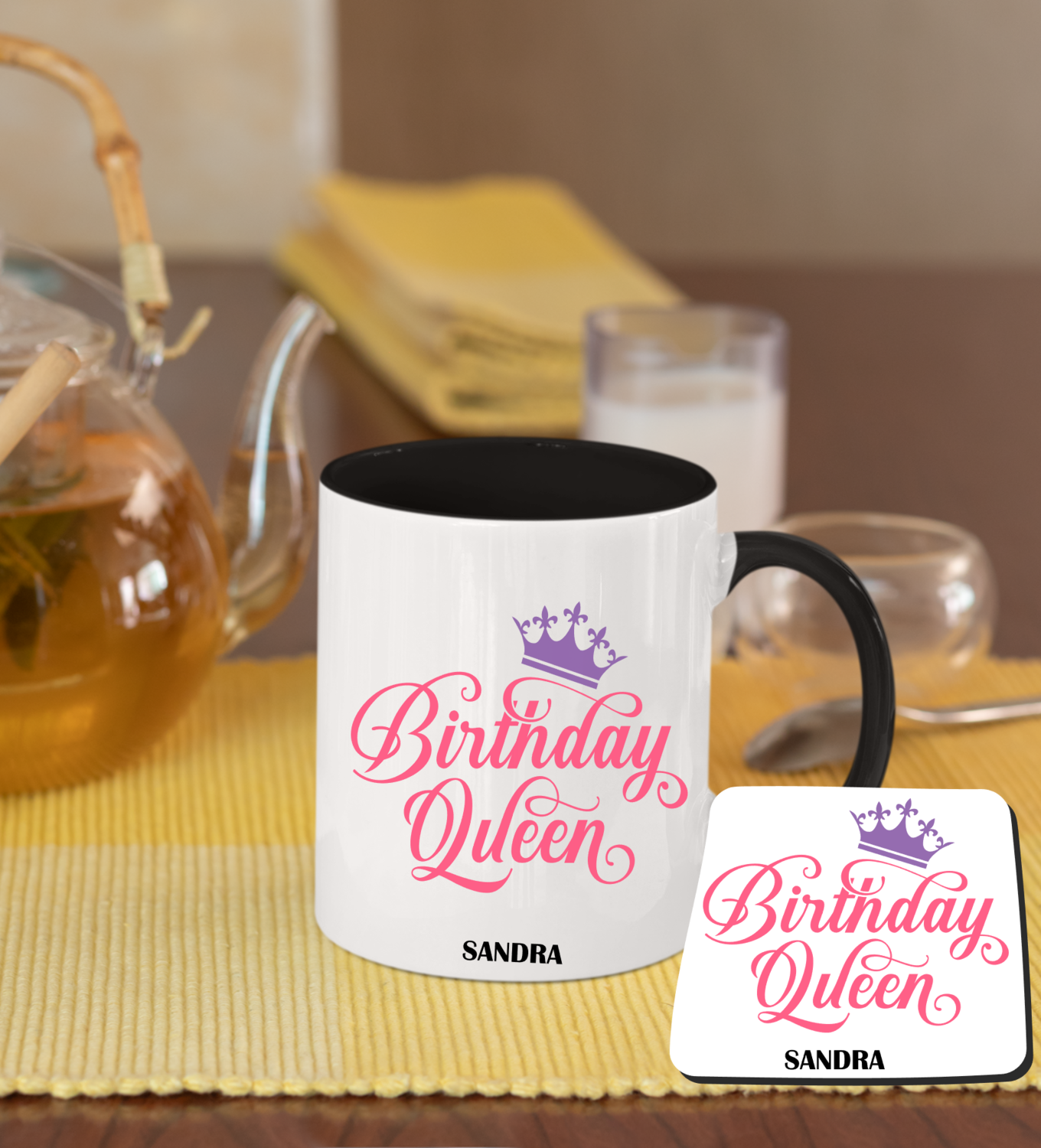 Personalized Mug &amp; Coaster Sets-Birthday