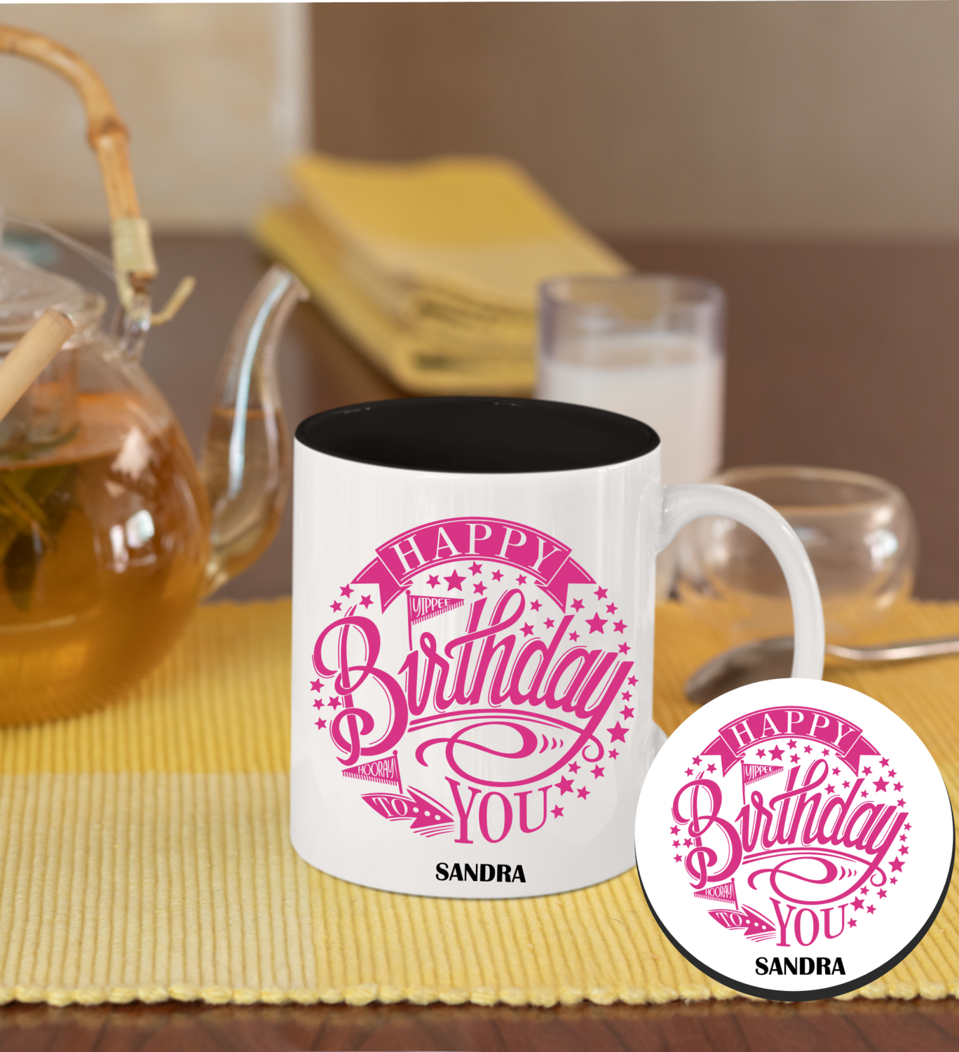Personalized Mug &amp; Coaster Sets-Birthday