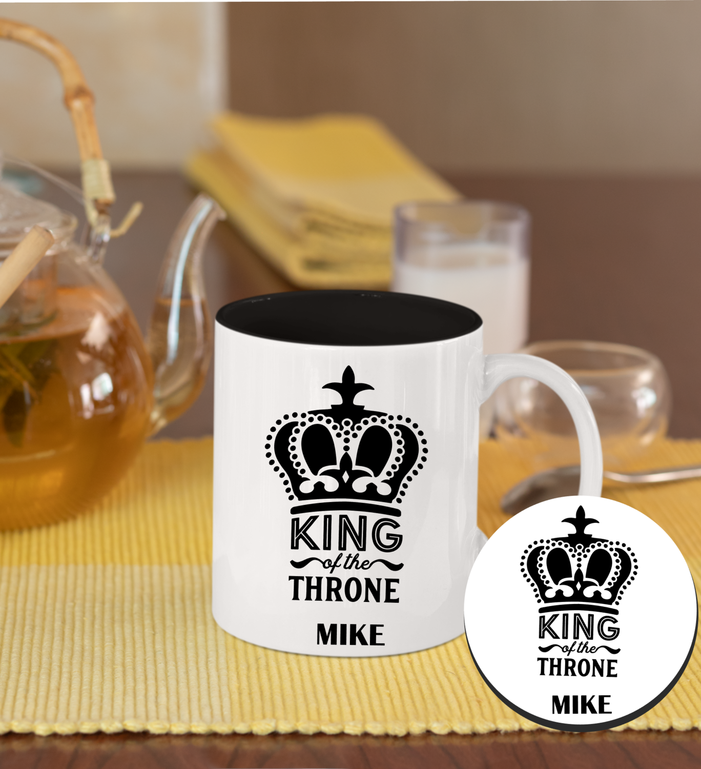 Personalized Mug &amp; Coaster Sets-His/Hers