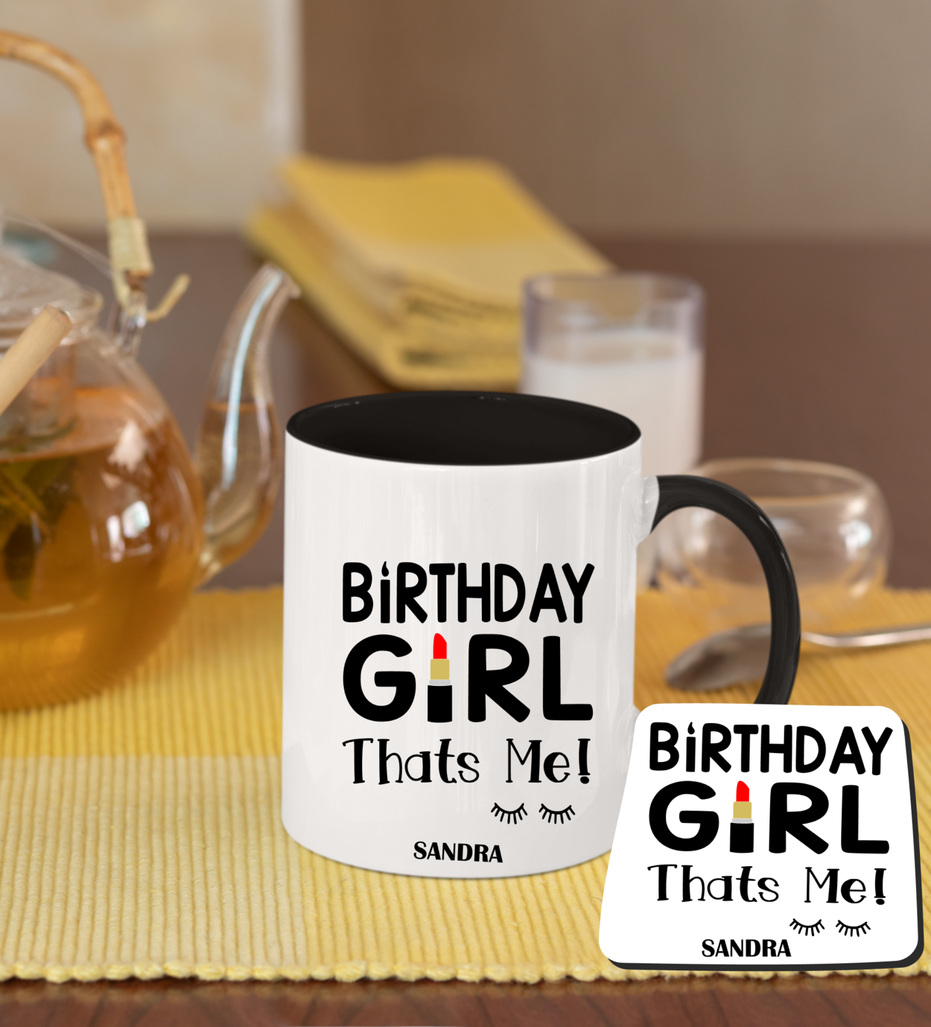 Personalized Mug &amp; Coaster Sets-Birthday