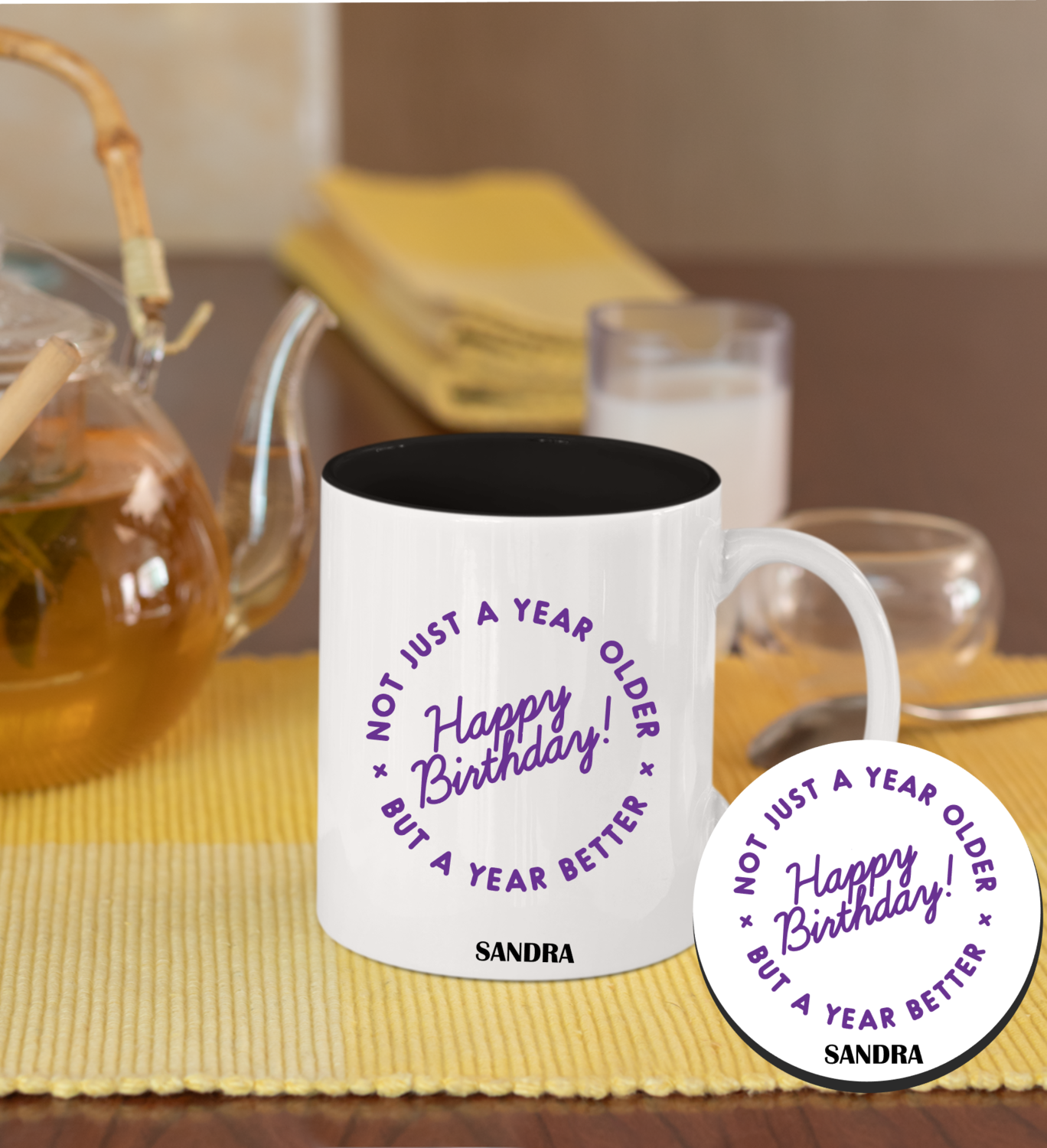 Personalized Mug &amp; Coaster Sets-Birthday