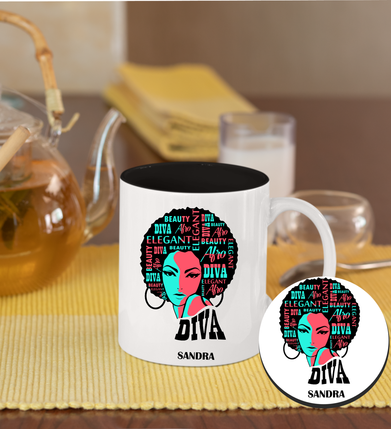 Personalized Mug &amp; Coaster Sets-His/Hers