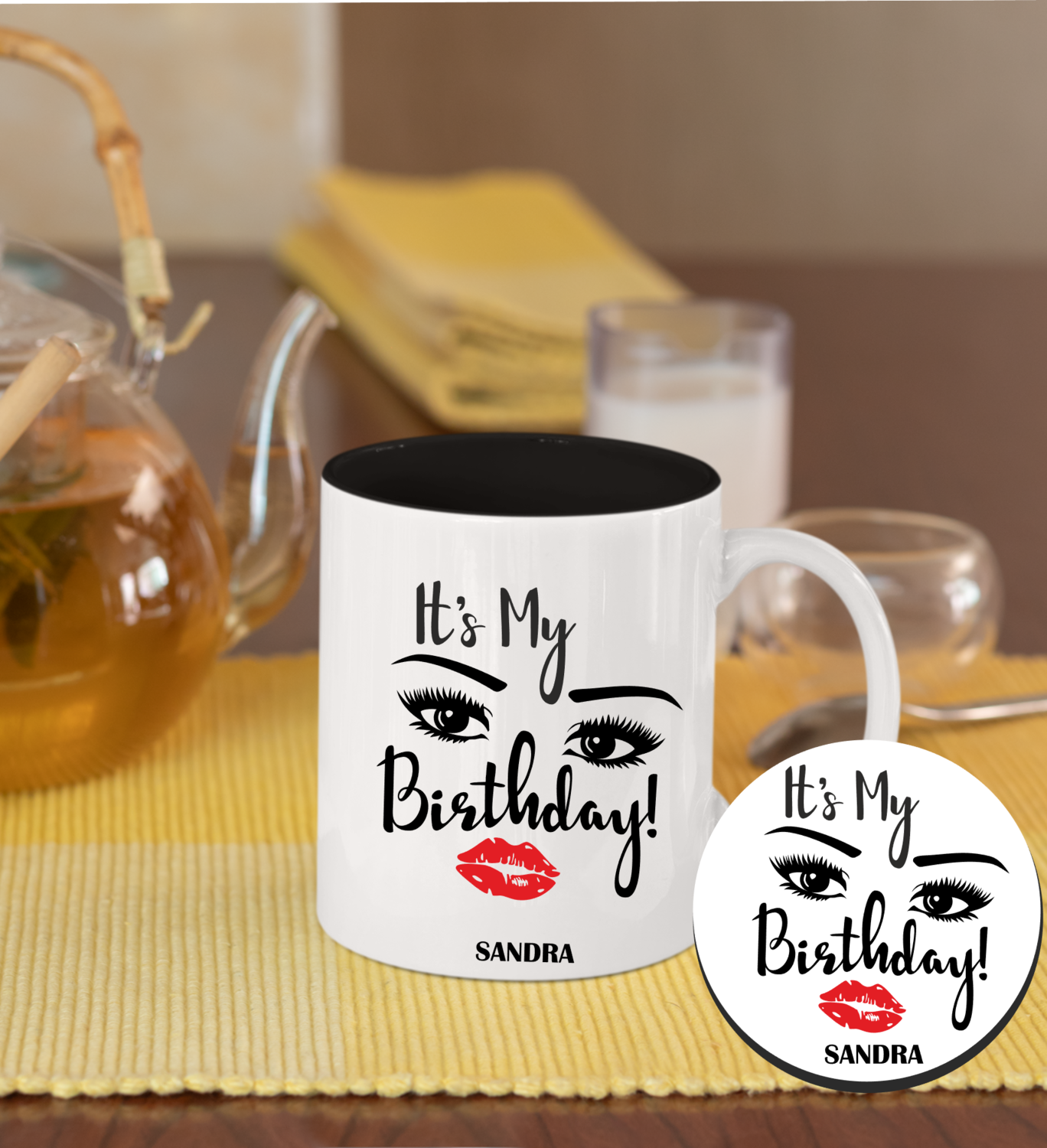 Personalized Mug &amp; Coaster Sets-Birthday