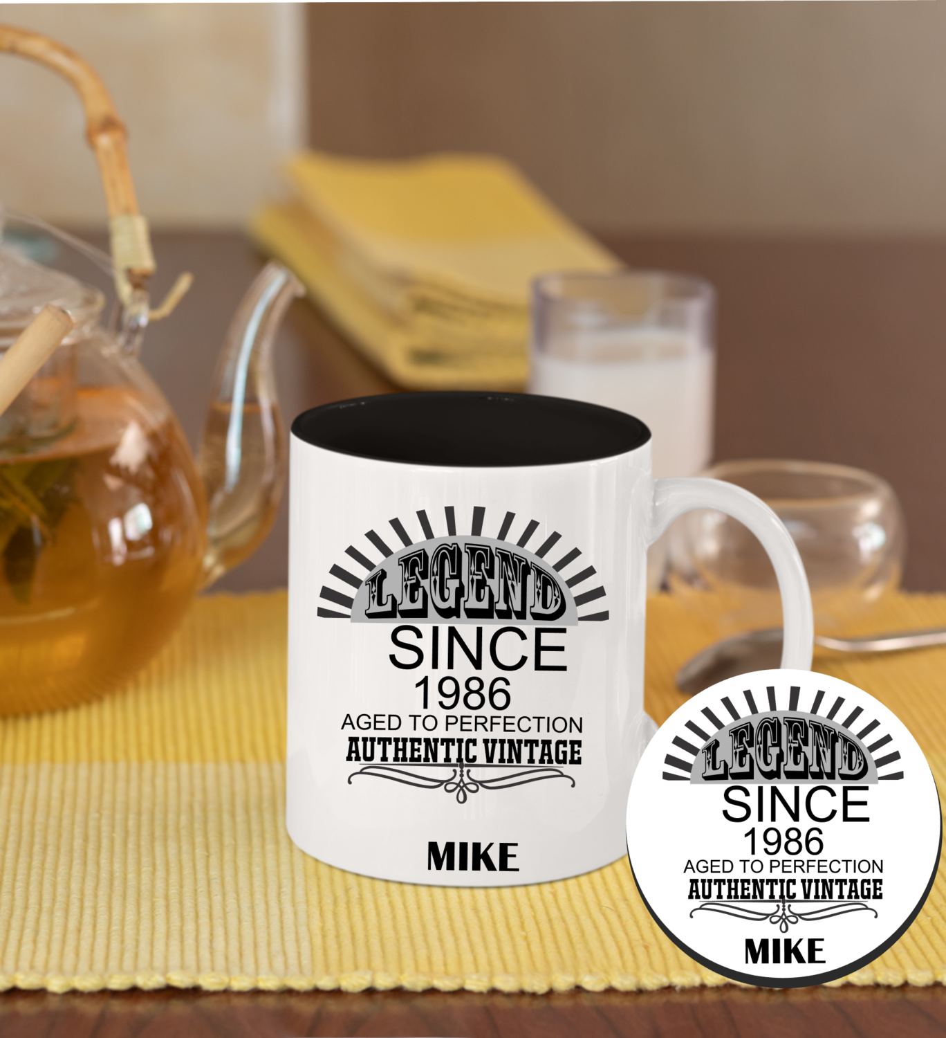 Personalized Mug &amp; Coaster Sets-Birthday