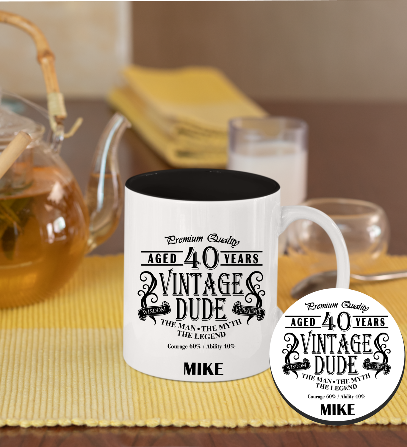 Personalized Mug &amp; Coaster Sets-Birthday