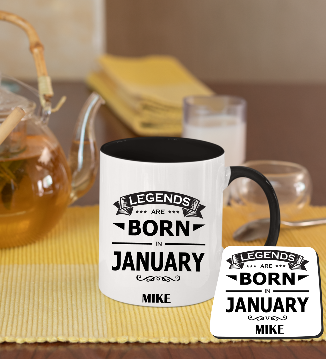 Personalized Mug &amp; Coaster Sets-Birthday