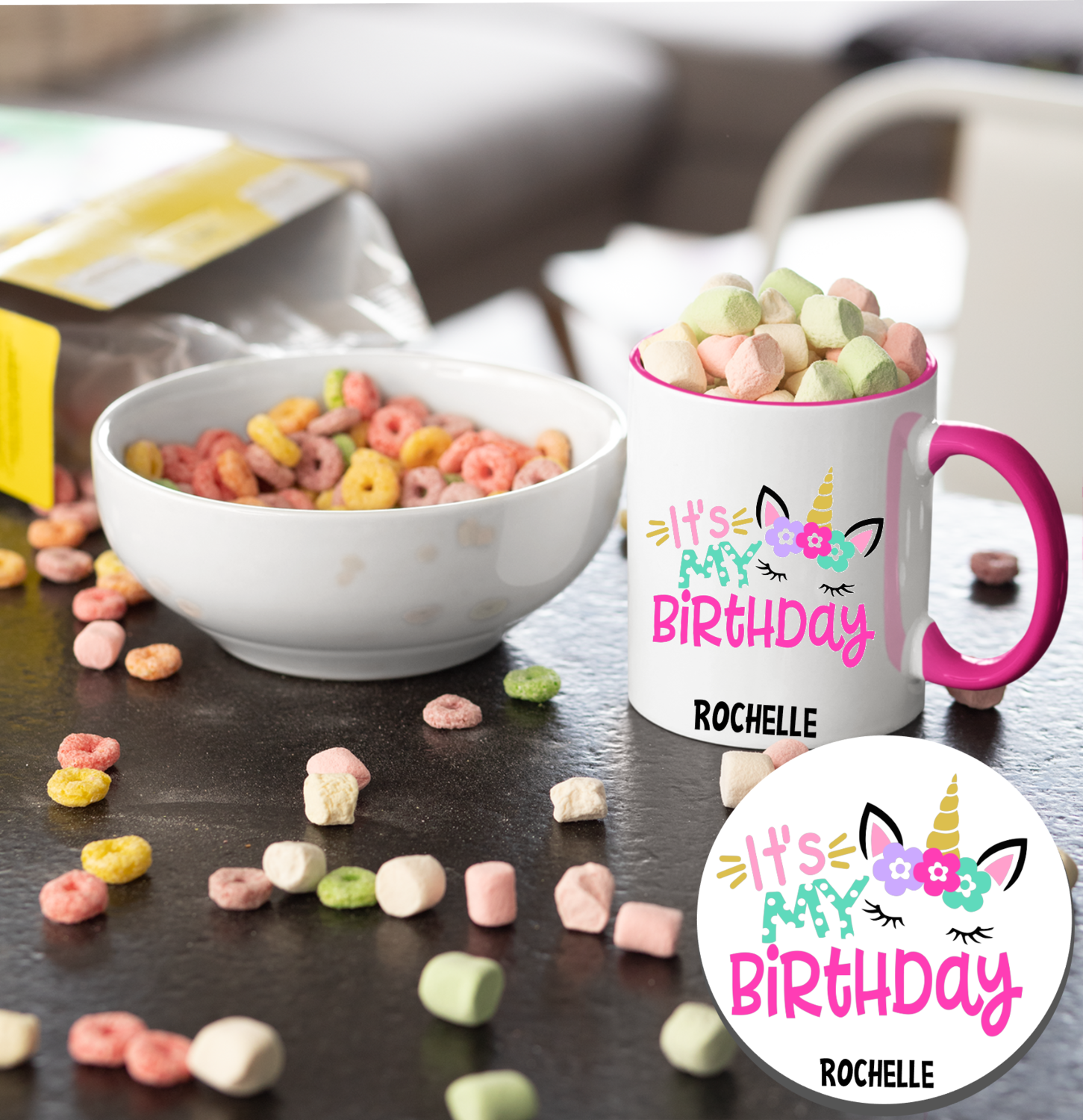 Personalized Mug &amp; Coaster Sets Kids-Birthday