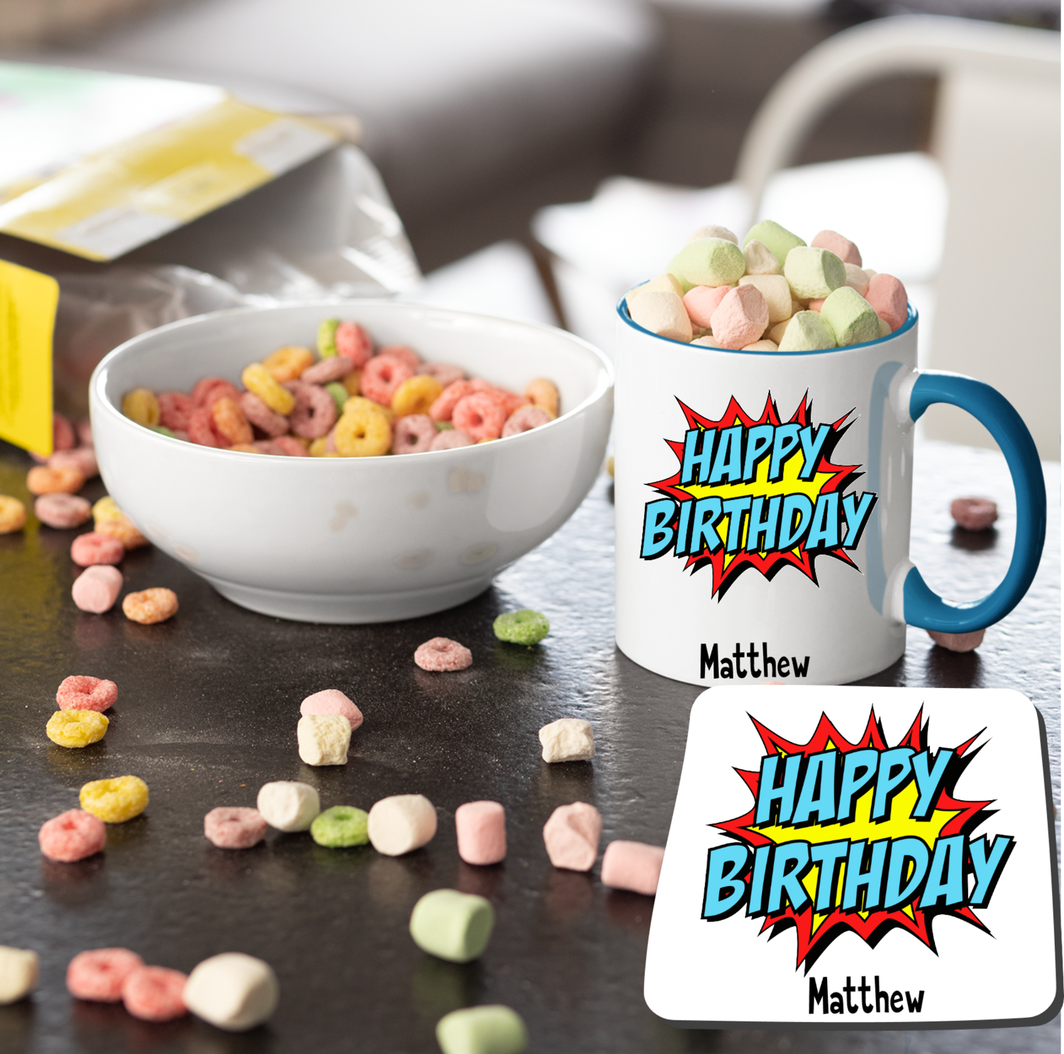 Personalized Mug &amp; Coaster Sets Kids-Birthday