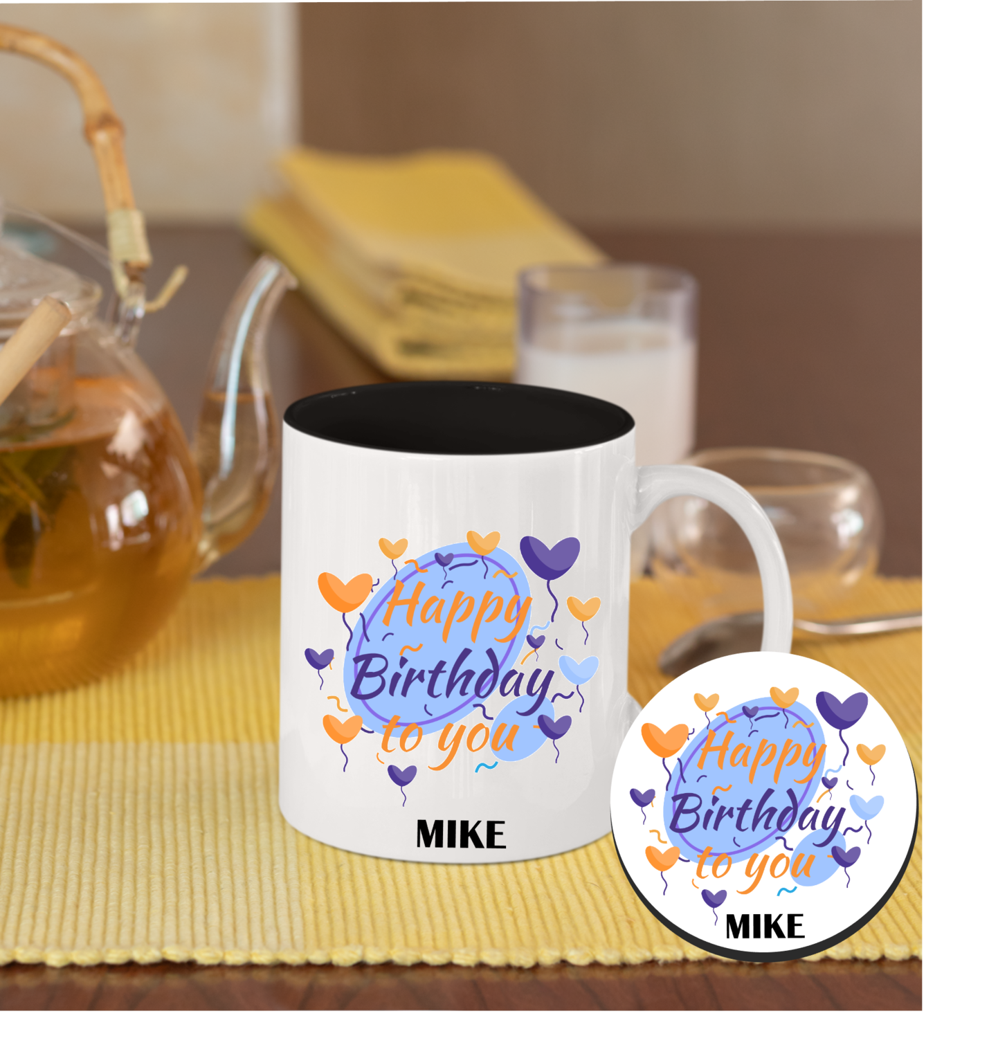 Personalized Mug &amp; Coaster Sets-Birthday