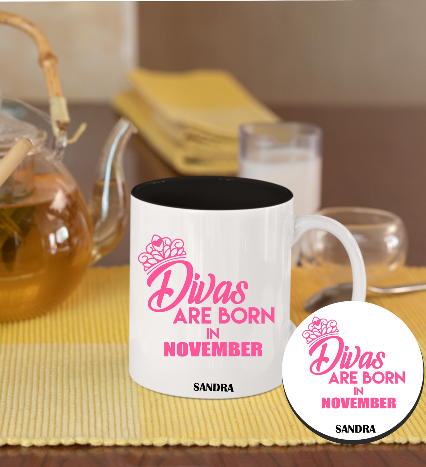 Personalized Mug &amp; Coaster Sets-Birthday