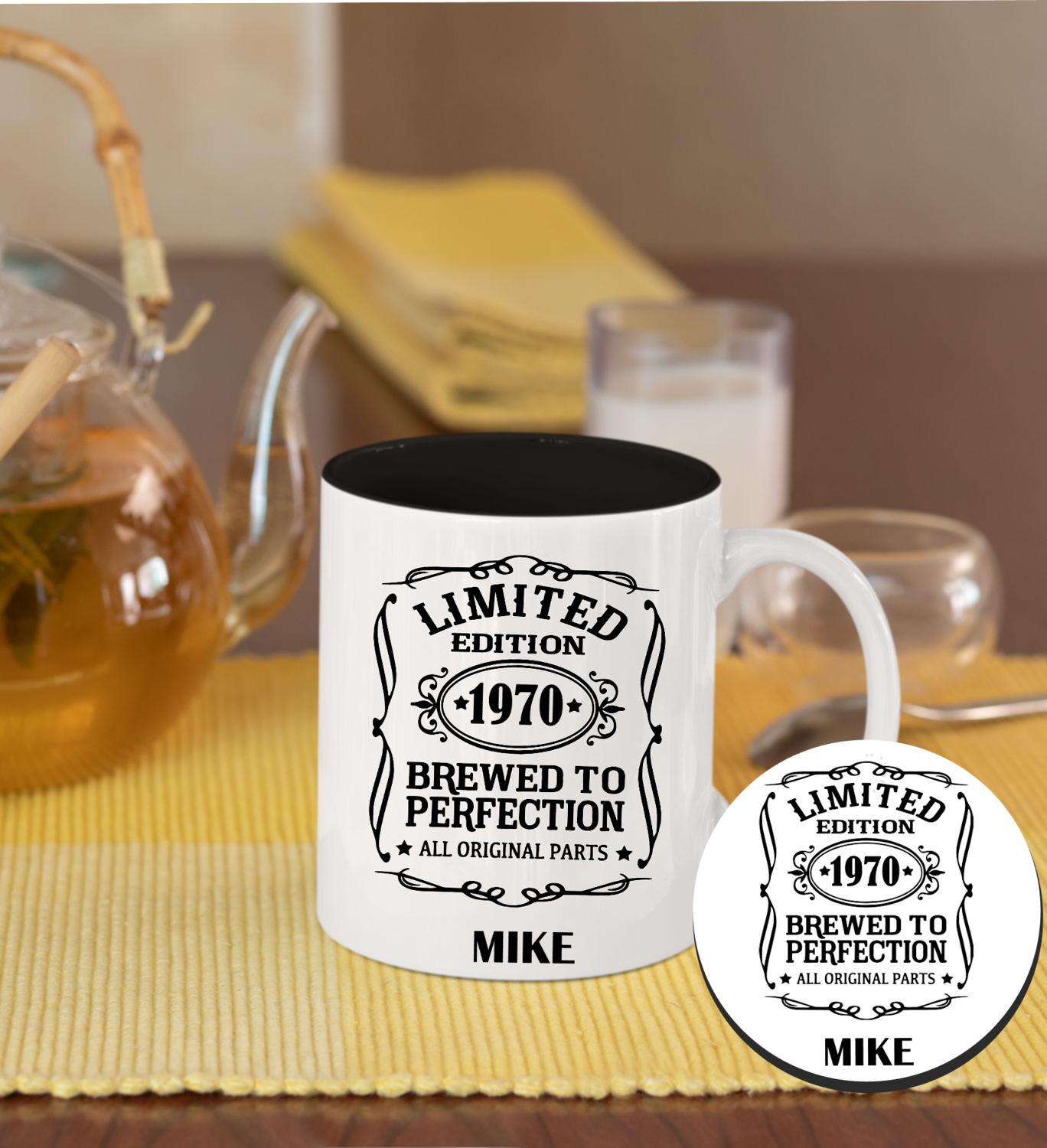 Personalized Mug &amp; Coaster Sets-Birthday