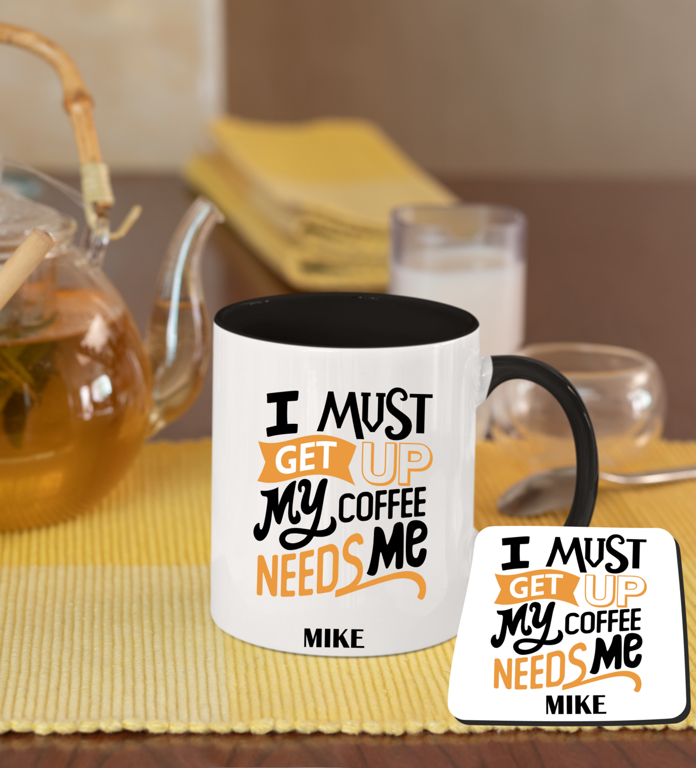 Personalized Mug &amp; Coaster Sets-His/Hers